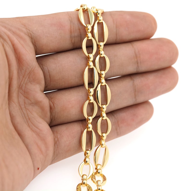 Oval Button Chain,18k Gold Filled Semi-finished Chain,flat Buckle Chain ...