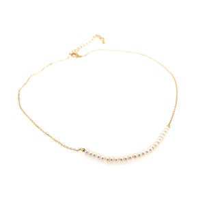 18K Gold Filled Beaded Necklace, Pearl Necklace, Fashion Necklace, Pearl Jewelry, Real Freshwater Pearl Necklace,Gifts for Her