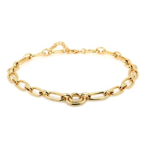 Oval ChainNecklace, 18k Gold Filled Round Chain Necklace,Spliced Necklace,Hammered Necklace,Thin Gold Necklace,DIY Jewelry Supplies,48cm