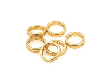 18K Gold gefüllt runde Stecker,Doppelloch Ohrring Stecker,Kreis Stecker,Armband Halskette Stecker,DIY Schmuckherstellung Zubehör,12mm
