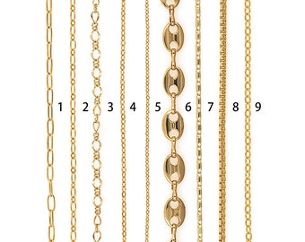 Hypoallergénique sans nickel, pour la fabrication de bracelets de collier, chaîne semi-finie remplie d'or 18 carats, chaîne ovale, chaîne soudée, chaîne brésilienne