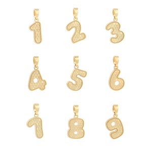 Openwork Numeral Pendant, 18K Gold Filled Arabic Numeral Pendant, Number Necklace, Number Charm, DIY Jewelry Supplies, 18x19x1.8mm