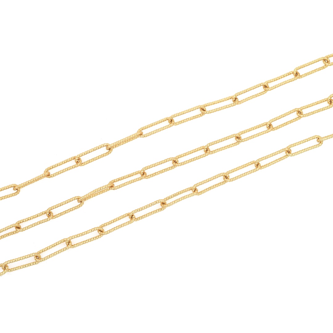 Textured Chain, Oval Chain,18k Gold Filled Semi-finished Chain ...