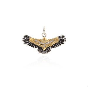 18K Gold Filled Bird Necklace, Micropavé CZ Eagle Necklace, Wild Animals Pendant, Eagle Charm, DIY Jewelry Making Supplies,17*27.3*2.2mm