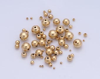 100 pcs,18K Gold Filled Beads,Durable Beads That Do Not Fade Easily,Seamless Spacer Beads,Brass Loose Beads,Gold Beads for Jewelry Making