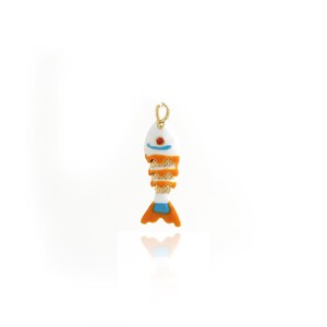Enamel Fish Necklace, 18K Gold Filled Fish Necklace,Sea Life Pendant, DIY Jewelry Supplies,26.5x8x5.3mm
