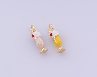 18K Gold Filled Wine Cup Pendant,Enamel Cup Pendant,Martini Drink Charms,Drink Pendant,DIY Jewelry Supplies,19x6.5x5mm