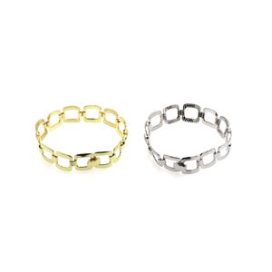 Pulsera de cadena cuadrada, pulsera de cadena de reloj chapada en oro de 18 quilates, pulsera empalmada, pulsera martillada, pulsera de oro grueso, regalo para él