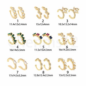 Micropavé CZ Everyday Earrings, Thick Bone Clip Earrings, 18K Gold Filled Give Her Gift, Classic Clip Earrings, No Hole Earrings