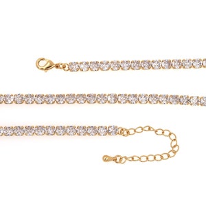 18K Gold Filled Thin Gold Necklace, Fashion Necklace,Friendship Necklace, Zircon Jewelry, Tennis Necklace,48cm