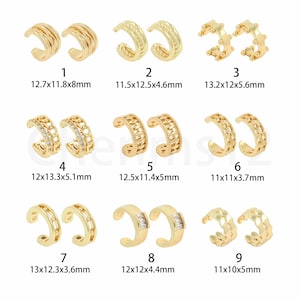 Thick Bone Clip Earrings, Micropavé CZ Classic Clip Earrings, Everyday Earrings, 18K Gold Filled Give Her Gift, No Hole Earrings,