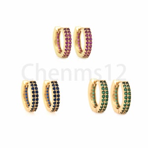 1 Pair, 18K Gold Filled Simple Earrings, Gold Earrings, Zircon Earrings, Delicate Earrings, Gift for Her, 16x18x3.5mm
