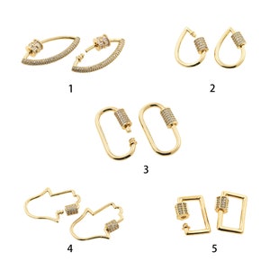 Oval Clasp,18K Gold Filled Mountaineering Clasp,Spring Clasp,Micropavé Cubic Zirconia Clasp,Square clasp,Palm clasp,DIY Jewelry Supplies