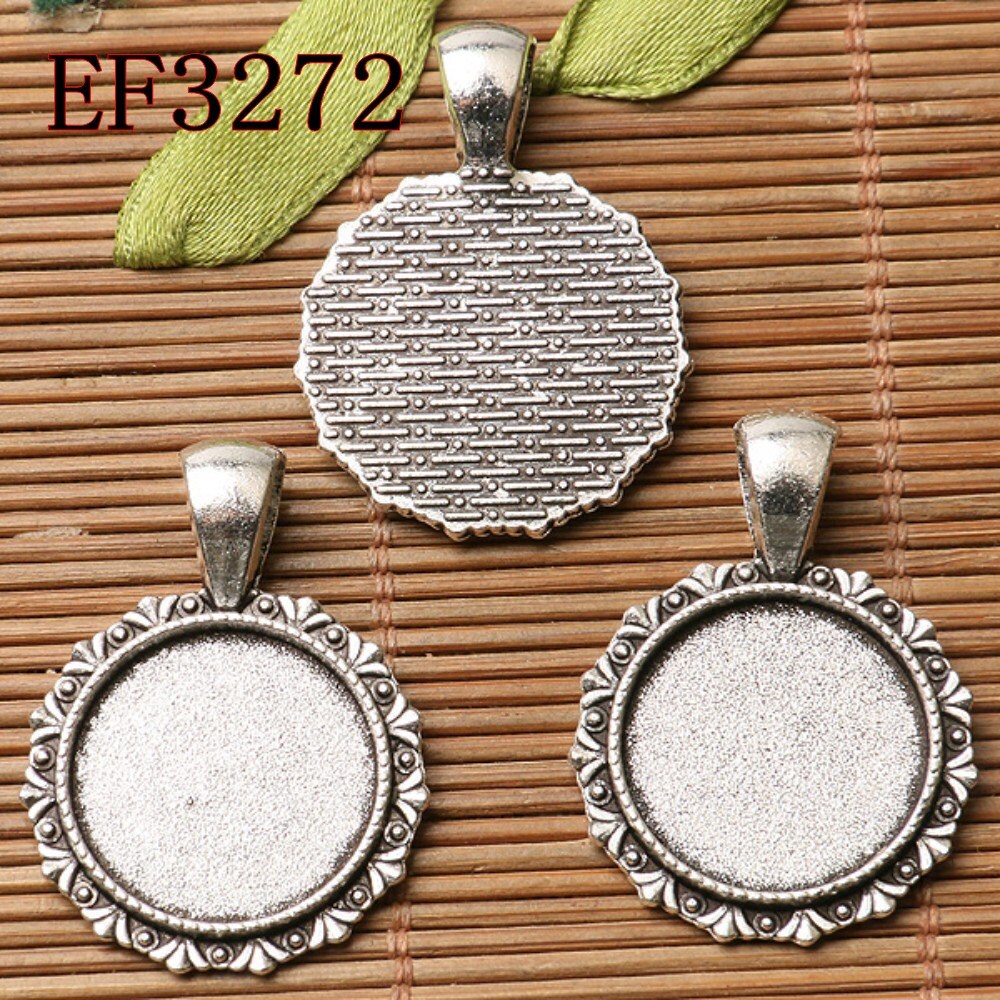 4pcs borde floral de color plata oscuro redonda cabujón ajuste | Etsy