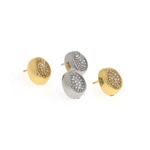 Fashion Stud Earrings,18K Gold Filled Oval Stud Earrings,minimalist Stud Earring, DIY Jewelry Supplies,11.5x9.5x5.2mm