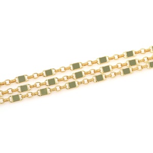 Cadena texturizada, cadena semiacabada rellena de oro de 18 quilates, cadena con hebilla plana, cadena soldada, para hacer collares y pulseras, hipoalergénica y sin níquel, 6 mm