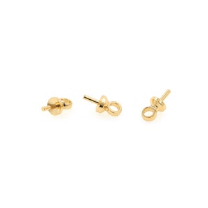 10 Pcs,18K Gold Filled Pearl Component Mounting,Cup And Peg,Cup With Peg Necklace Bails,DIY Jewelry Making Supplies, 2.7*6mm