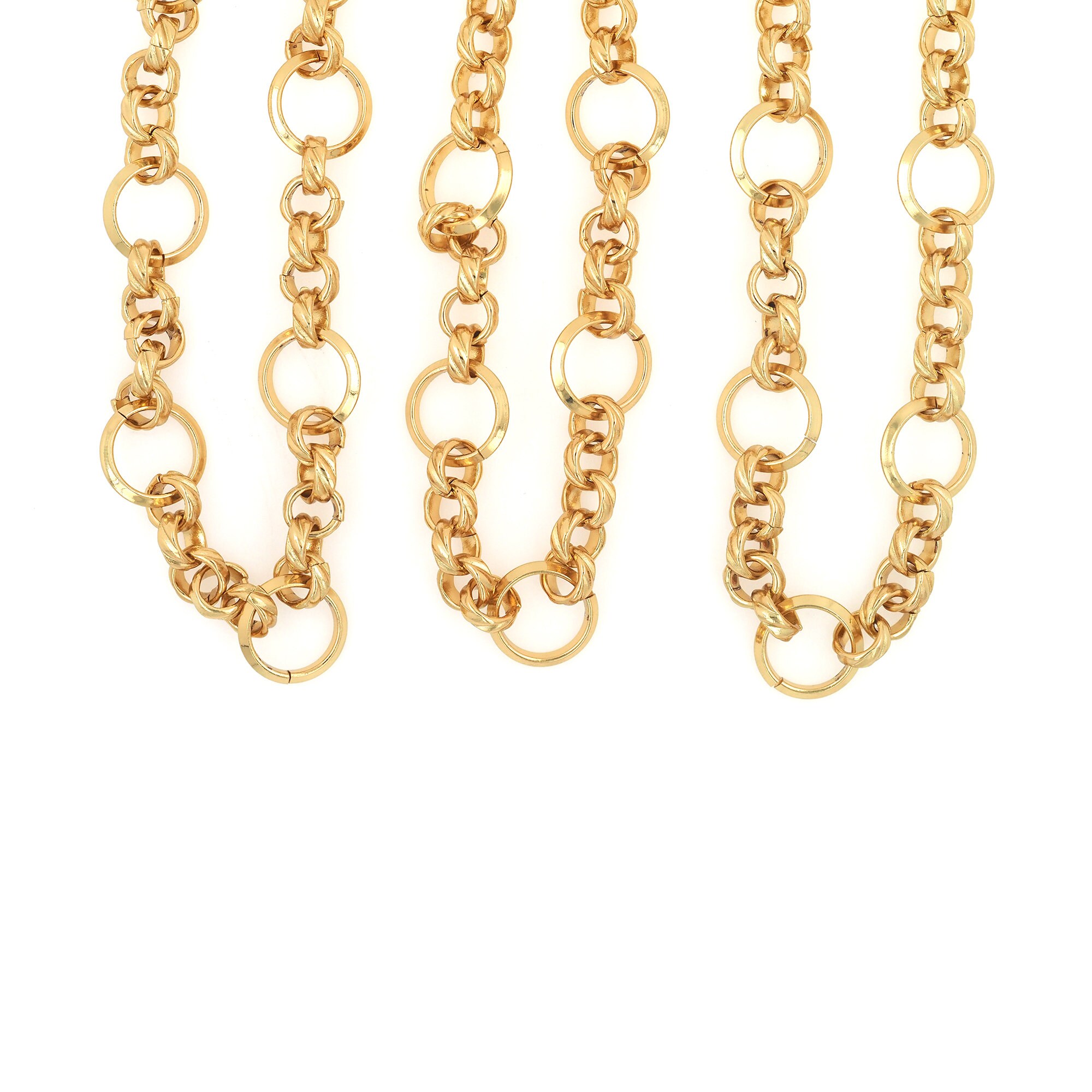 Textured Chain,round Chain, 18K Gold Filled Semi-finished Chain ...