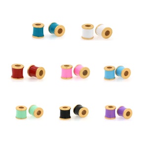 18K Gold Filled Round Spacer Beads,Barrel Beads,Enamel Tube Beads，Bracelet Beads,DIY Bracelet Necklace Supplies，4.7x4.7mm