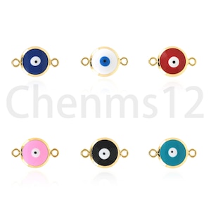 Eye Connector, 18 Gold Filled Eyeball Connector, Bracelet Necklace Connector, Evil Eye Charm, DIY Jewelry Supplies, 10x16x3.5mm