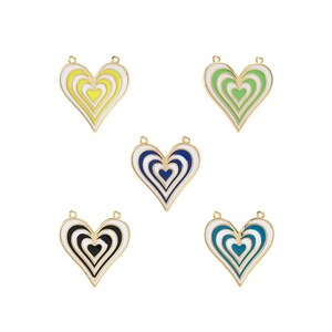 Love Charm, 18K Gold Filled Heart Pendant, Red Heart Pendant, Enamel Charm,Enamel Pendant, DIY Jewelry Making Supplies, 25x23.5x2.5mm