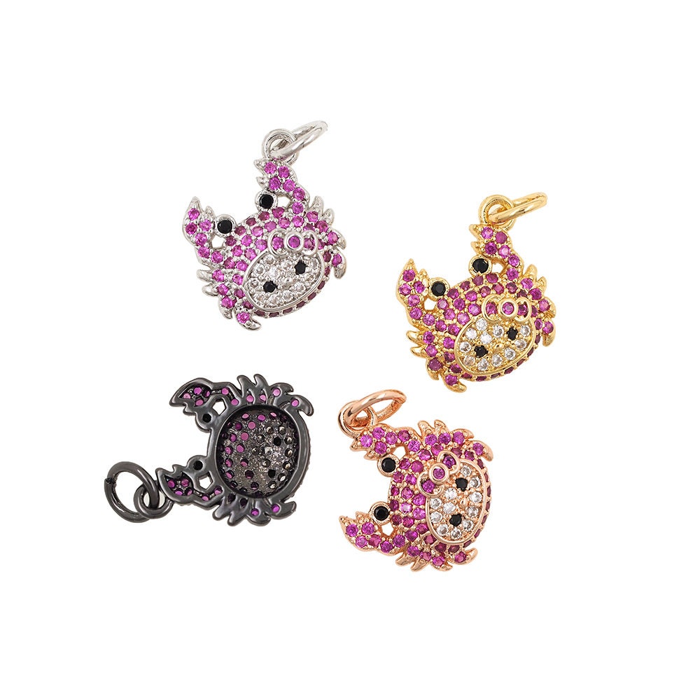 Gumbo Chain Crab Pendant, 18K Gold Filled Crab Charm, Beach Charm, Sea Life Pendant ...