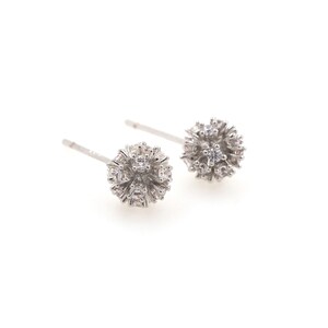 18K Gold Filled Bacteria Earrings, Micropavé CZ Ball Stud Earrings, Coronavirus Shaped Earrings,Pierced Earrings,Gift For Her,7.1*7.1*7.1mm