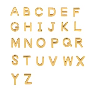 Cuentas espaciadoras del alfabeto rellenas de oro de 18 quilates, cuentas espaciadoras cuadradas de 26 letras, cuentas con letras de agujero grande, joyería del alfabeto, suministros de joyería DIY, 3 x 6 x 8 mm
