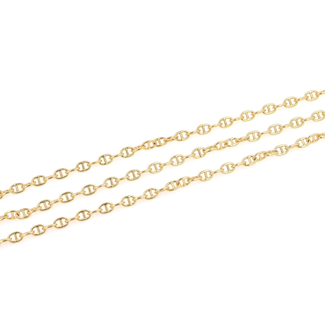 18K Gold Filled Semi-finished Chain,oval Button Chain,flat Buckle Chain ...