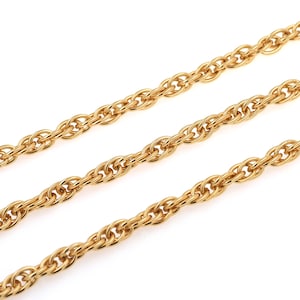 18K Gold Filled Semi-Finished Chain, Oval Chain, Link Chain,For Making Necklace Bracelets,Nickel Free Hypoallergenic,