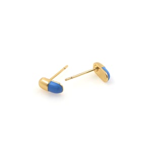 Enamel Hoop Earrings, Oval Earrings, 18K Gold Filled Boho Earrings, Pierced Earrings, Multicolor Small Earrings, Gift For Her,8.5x3.5mm
