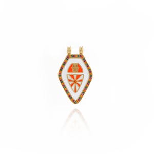 18K Gold Filled Triangle Pendant,Shield Pendant,Enamel Charm,Shield Charm,DIY Jewelry Supplies,34.3x20.7x1.8mm