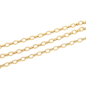 18K Gold Filled Semi-Finished Chain,Welded Chain, Oval Chain, Twist Chain,Textured Chain,DIY Necklace Bracelets Supplies,8.4x11.2x10.7mm