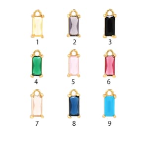 Micropavé CZ Square Pendant,18K Gold Filled Creative Necklace,Square Charm,Zircon Pendant,Zircon Charm,DIY Jewelry Supplies,9.5x4.5x3mm