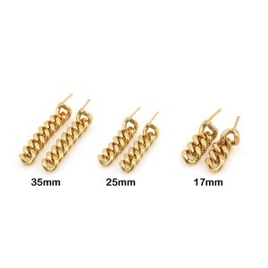 1 pair,Chain Earrings, Thick Earrings, 18K Gold Filled Chunky Earrings, Micropavé CZ Chain Earrings, DIY Jewelry Making Supplies