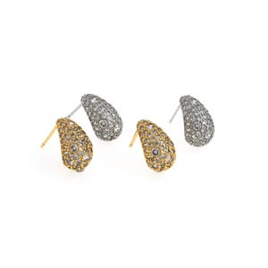 Sierlijke waterdruppeloorbellen, 18 kt gold filled waterdruppeloorbellen, micropavé CZ regendruppelhanger, benodigdheden voor het maken van doe-het-zelf sieraden, 15 x 8,4 x 9,5 mm