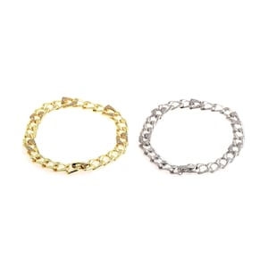Pulsera de cadena de eslabones, pulsera soldada, pulsera bohemia, pulsera de cadena gruesa rellena de oro de 18 quilates, regalo para él