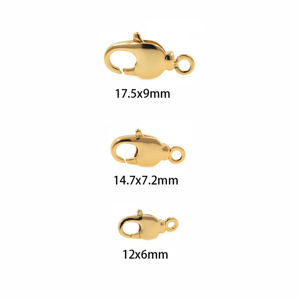 10 Pcs,spring Clasp,18k Gold Filled Carabiner,bracelet Necklace Clasp ...