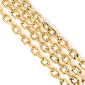 Oval Chain, Link Chain,18K Gold Filled Semi-Finished Chain, For Making Necklace Bracelets,Nickel Free Hypoallergenic, 8.2*5.7*1.4mm