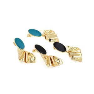 Emaille oorbellen, 18K Gold Filled Drop Oorbellen, Boho Oorbellen, Oorbellen Diamond Stud Oorbellen, 50.5x23.5x5mm