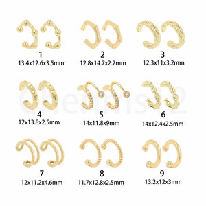 Pendientes Micropavé CZ Everyday, Pendientes de clip de hueso fino, Relleno de oro de 18 quilates Dar su regalo, Pendientes de clip clásicos, Pendientes sin agujero