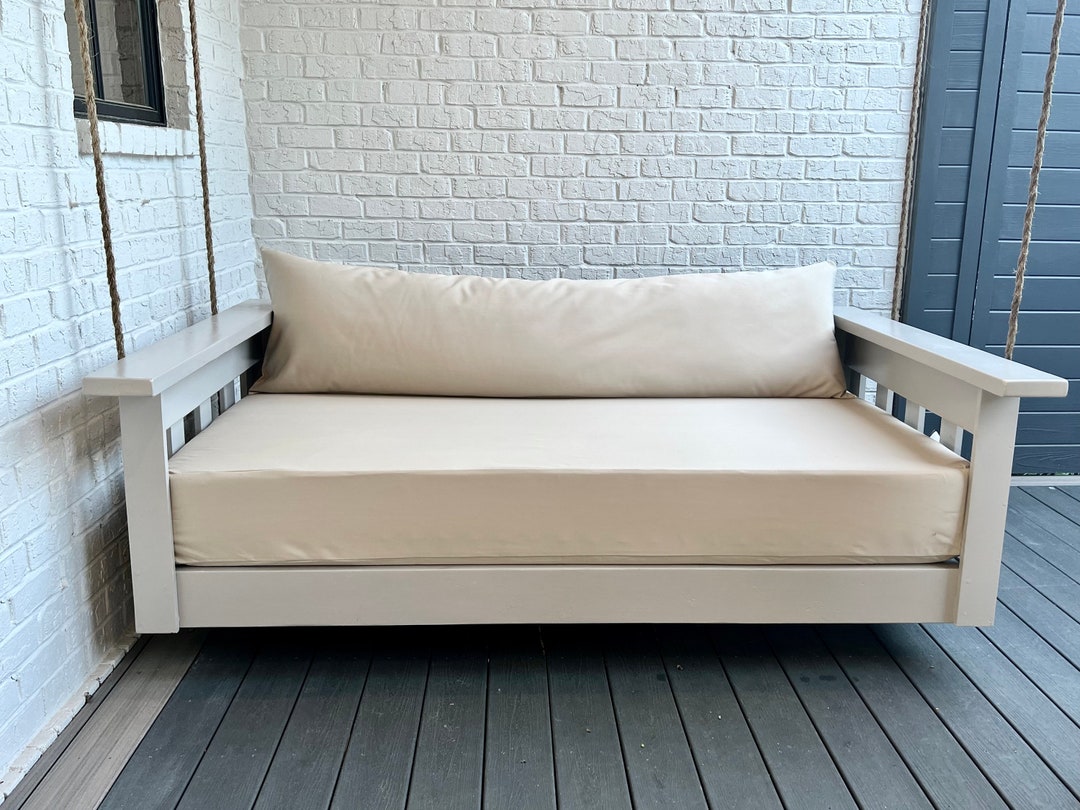 Sunbrella Twin Size Outdoor Mattress Cover and Extra Long Back Pillow