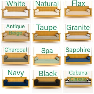 Sunbrella Twin Outdoor Mattress Cover & Bolster Pillows for Daybed Swing - Multiple Colors and Sizes