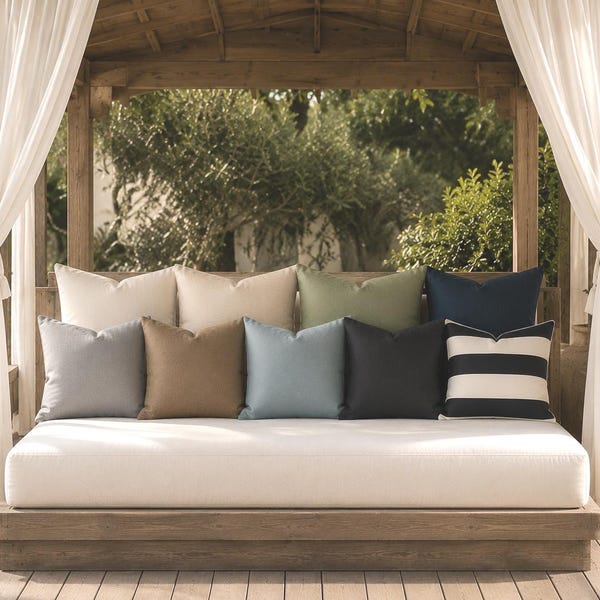 Sunbrella Outdoor Throw Pillows | Multiple Sizes and Colors to Choose From | 20x20” and  26x26”