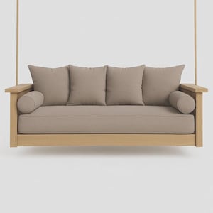 Sunbrella Taupe Twin Outdoor Mattress Cover Set – Euro Pillow Shams & Bolsters