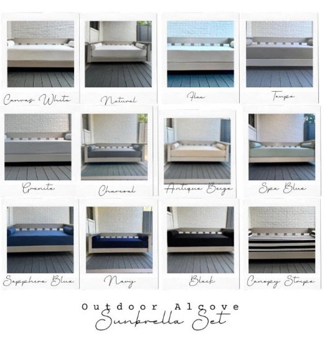 Sunbrella Twin Size Outdoor Mattress Cover & Two 21x7 Standard Bolster