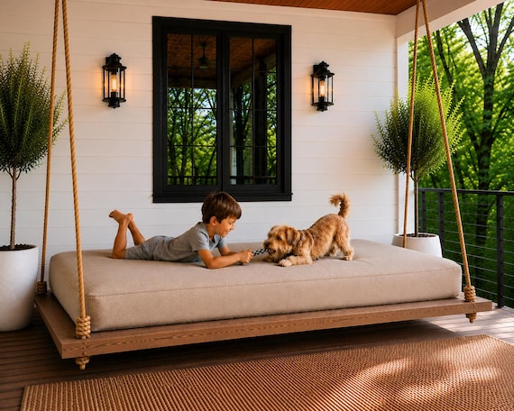 Sunbrella Twin Outdoor Mattress Cover for Porch Daybed Bed Hanging
