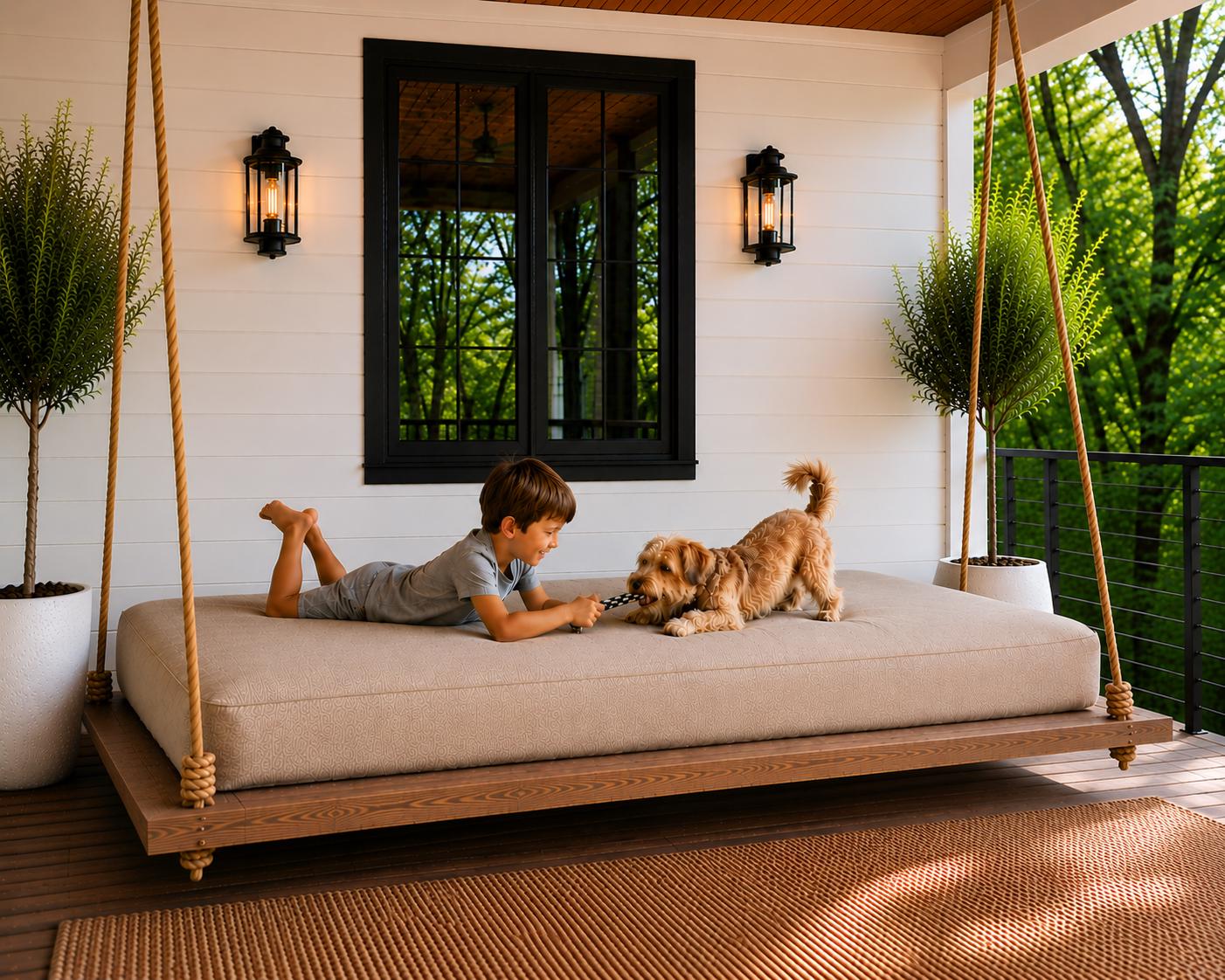 Sunbrella Twin Outdoor Mattress Cover for Porch Daybed Bed Hanging