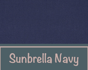 Custom Sunbrella 8" Twin Mattress Cover in Navy with White Piping