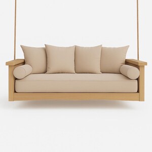 Sunbrella Antique Beige Twin Outdoor Mattress Cover Set – Euro & Bolster Pillows